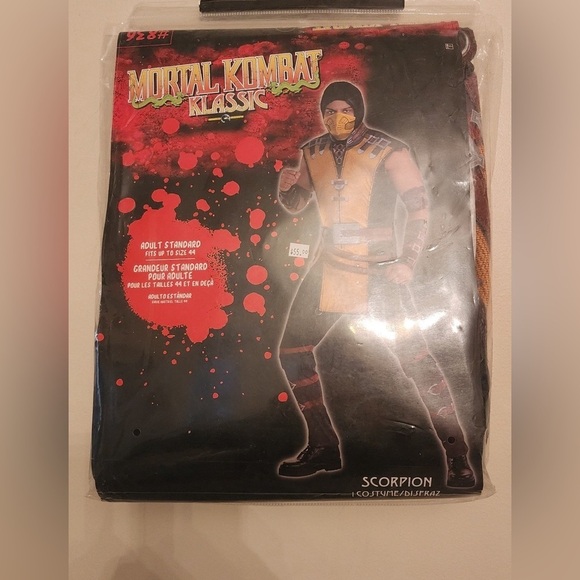 Mortal Kombat - Scorpion - Adult Costume mens standard size 6 peice set - Picture 1 of 6
